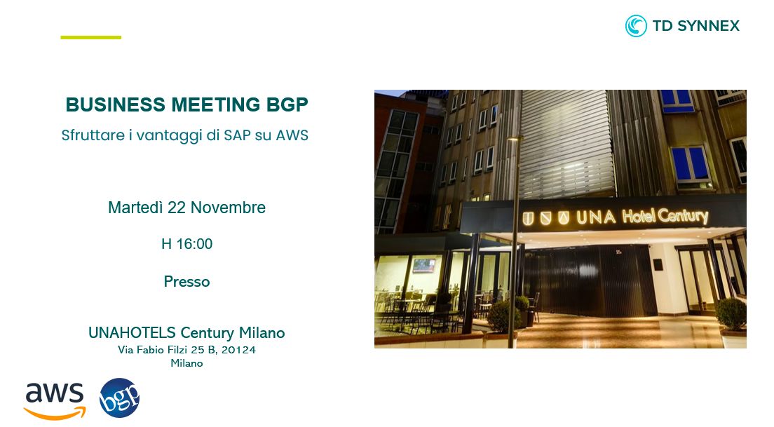 Sfruttare i vantaggi di SAP su AWS - Evento BGP 22 novembre 2022